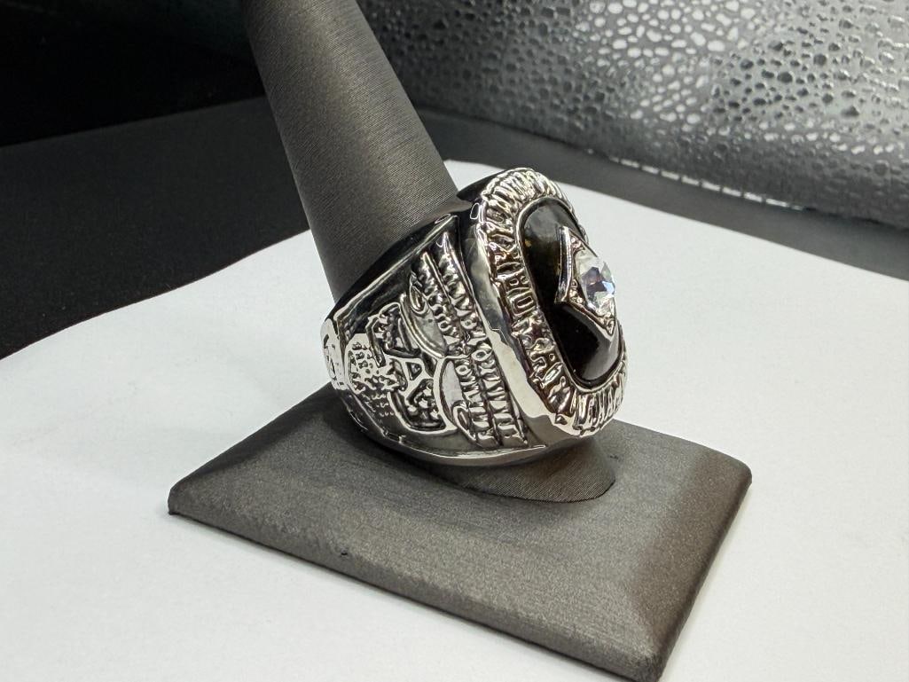 1967 OAKLAND RAIDERS DARYLE LAMONICA AFL CHAMPIONSHIP REPLICA RING - 2