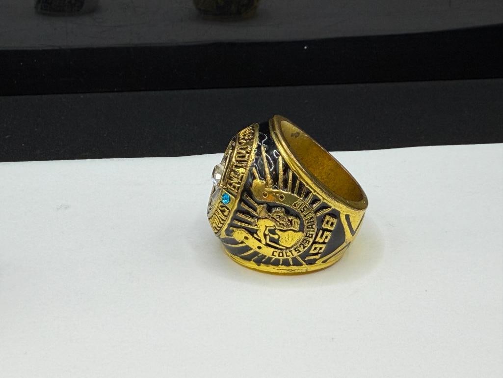 TWO NFL SUPER BOWL CHAMPIONSHIP REPLICA RINGS INCLUDING BALTIMORE RAVENS AND BALTIMORE COLTS - 6
