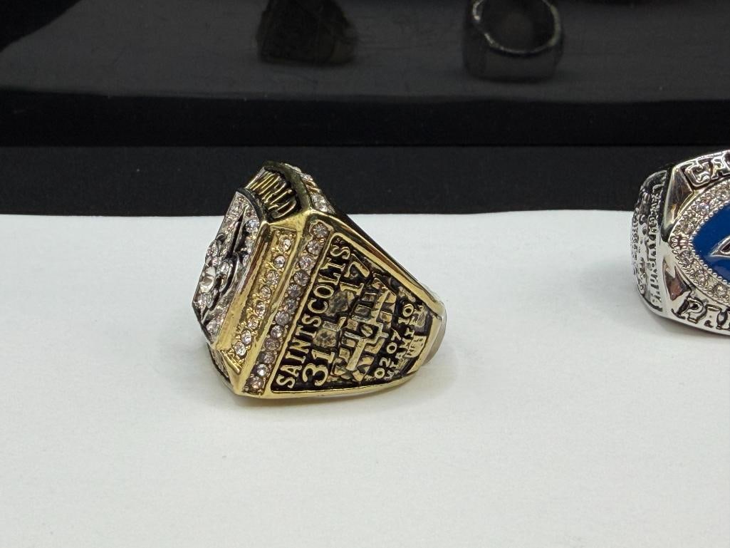 TWO NFL CHAMPIONSHIP REPLICA RINGS INCLUDING CAROLINA PAN THERS AND NEW ORLEANS SAINTS - 4