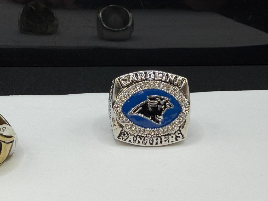 TWO NFL CHAMPIONSHIP REPLICA RINGS INCLUDING CAROLINA PAN THERS AND NEW ORLEANS SAINTS - 5