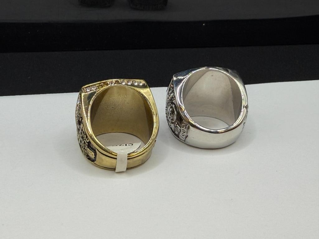 TWO NFL CHAMPIONSHIP REPLICA RINGS INCLUDING CAROLINA PAN THERS AND NEW ORLEANS SAINTS - 8