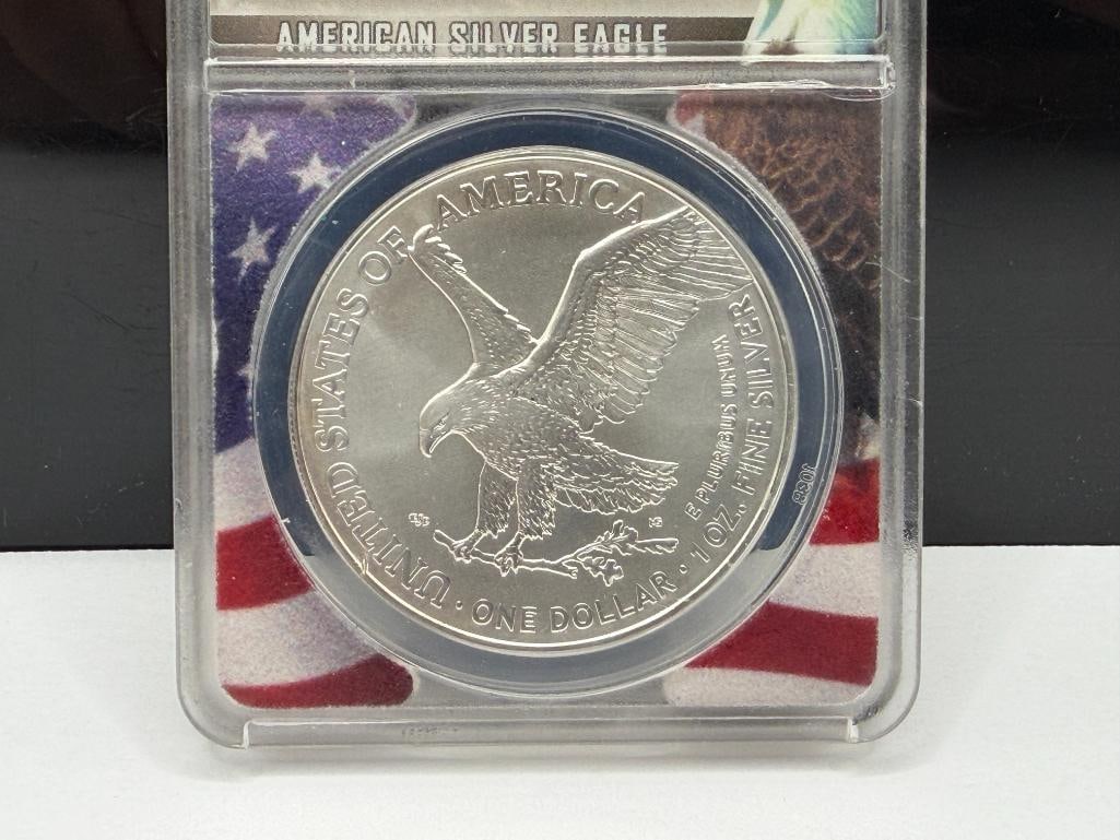 2021 U.S. AMERICAN SILVER EAGLE .999 FINE SILVER DOLLAR ANACS MS70 TYPE II - 2