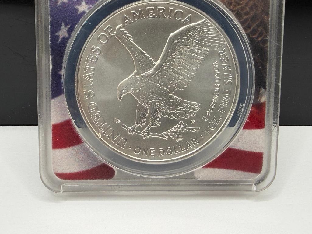 2021 U.S. AMERICAN SILVER EAGLE .999 FINE SILVER DOLLAR ANACS MS70 TYPE II - 4