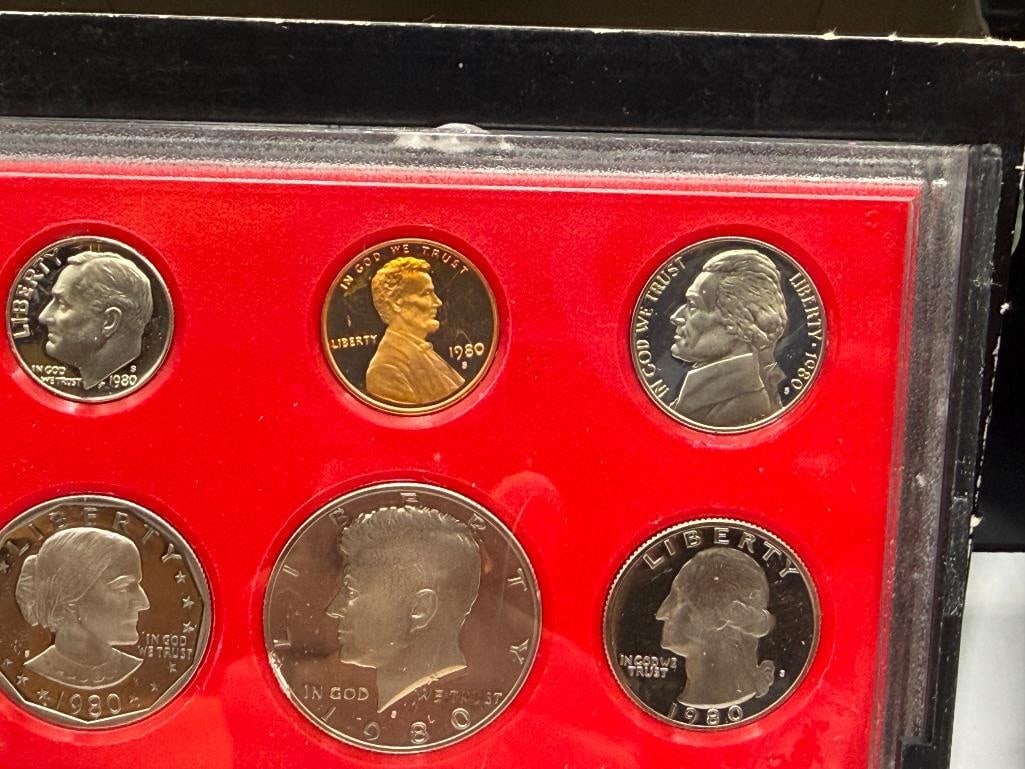 1974 AND TWO 1980 U.S. PROOF SETS FEATURING SIX COINS EACH AND SAN FRANCISCO MINT MARKS - 11