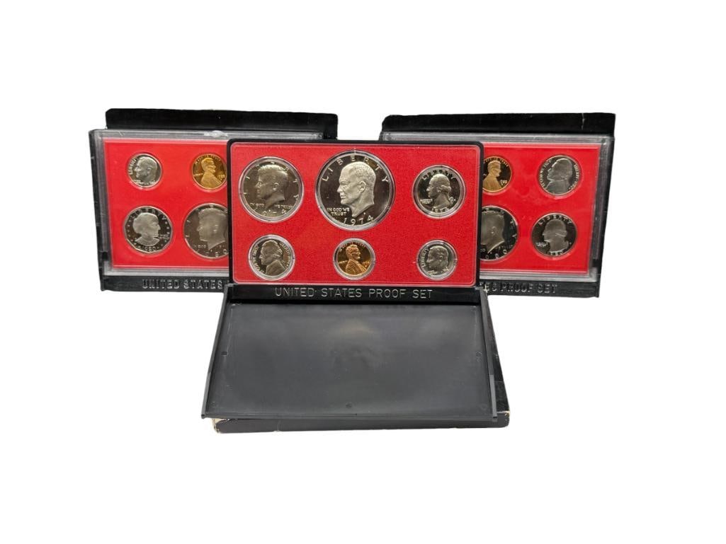 1974 AND TWO 1980 U.S. PROOF SETS FEATURING SIX COINS EACH AND SAN FRANCISCO MINT MARKS (1 of 13)