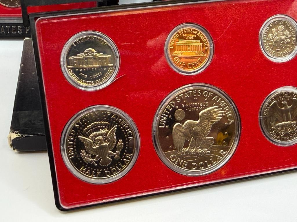 1974 AND TWO 1980 U.S. PROOF SETS FEATURING SIX COINS EACH AND SAN FRANCISCO MINT MARKS - 6