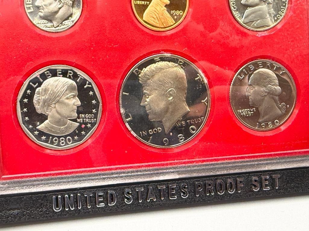 1974 AND TWO 1980 U.S. PROOF SETS FEATURING SIX COINS EACH AND SAN FRANCISCO MINT MARKS - 8