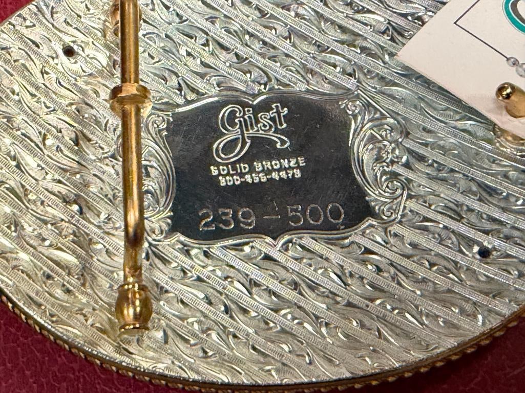 2007 RENO RODEO LIMITED EDITION BEJEWELED AND ENGRAVED BELT BUCKLE BY GIST SILVERSMITHS NO. 239/500 - 6