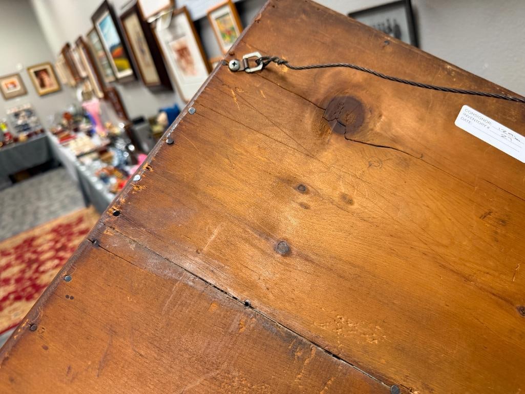 EARLY 20TH CENTURY OAK FRAMED BEVELED MIRROR - 5