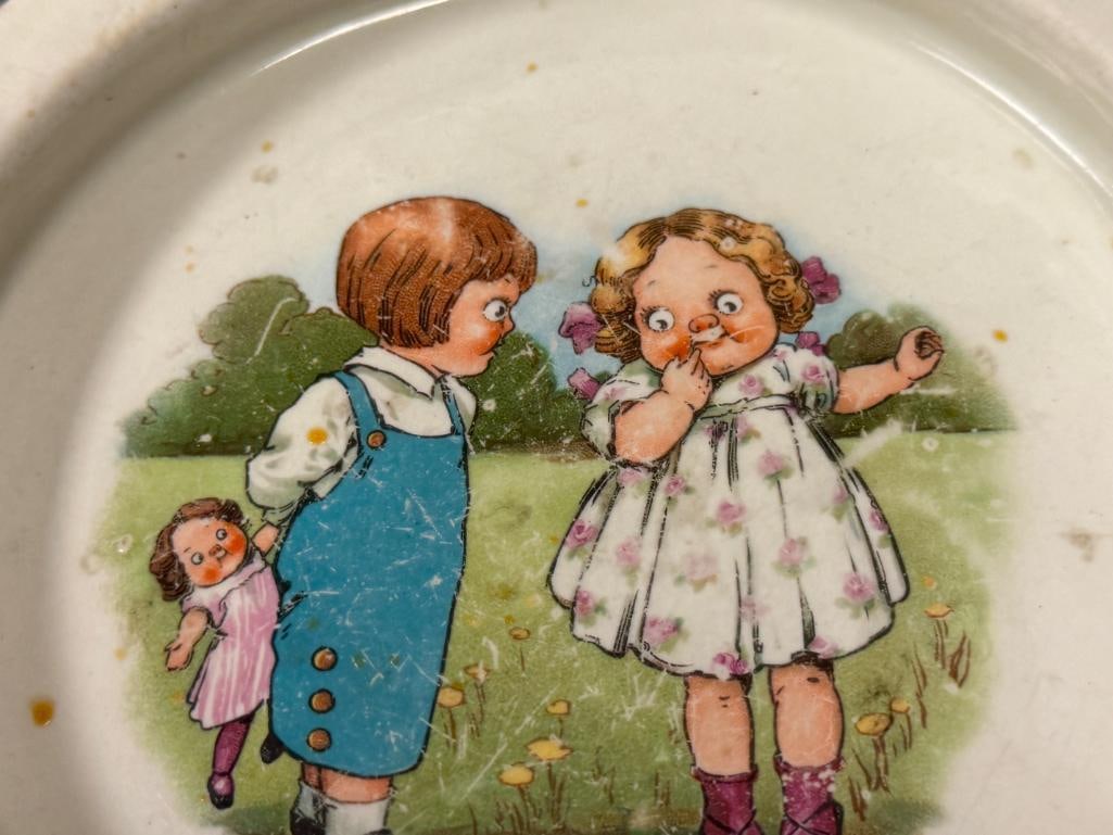 FOUR VINTAGE CHILDRENS BABY BOWLS WEDGWOOD, BUFFALO POTTERY, H & CO. BAVARIA, AND CROWN CHINA` - 8