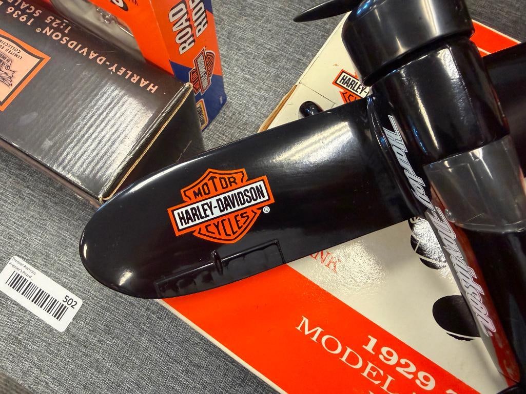 ASSORTED HARLEY-DAVIDSON THEMED DIE CAST CARS AND PLANE - 20