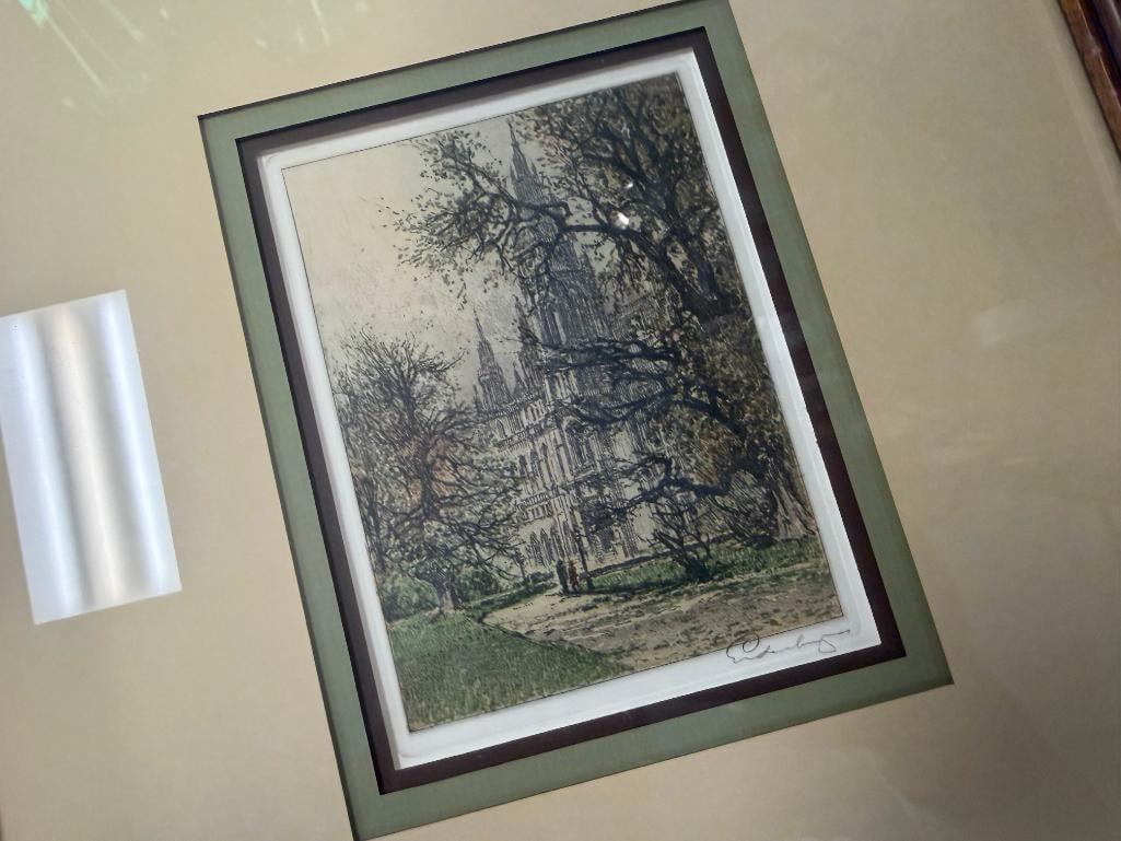 SET OF FOUR MID-CENTURY COLORED ETCHINGS BY AUSTRIAN ARTIST JOSEF EIDENBERGER - 10