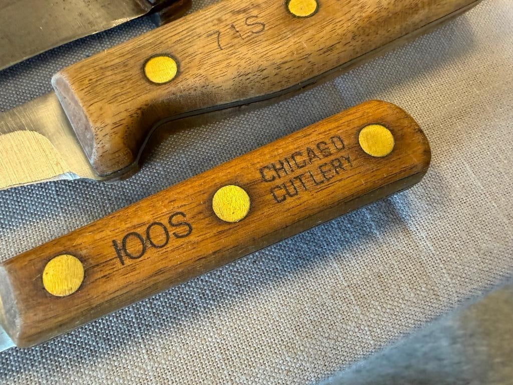 VINTAGE CHICAGO CUTLERY CHEF / KITCHEN KNIVES AND HONING STEEL 42S, BT43, 72-2, 74S, 100S - 4