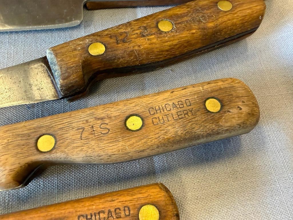 VINTAGE CHICAGO CUTLERY CHEF / KITCHEN KNIVES AND HONING STEEL 42S, BT43, 72-2, 74S, 100S - 5