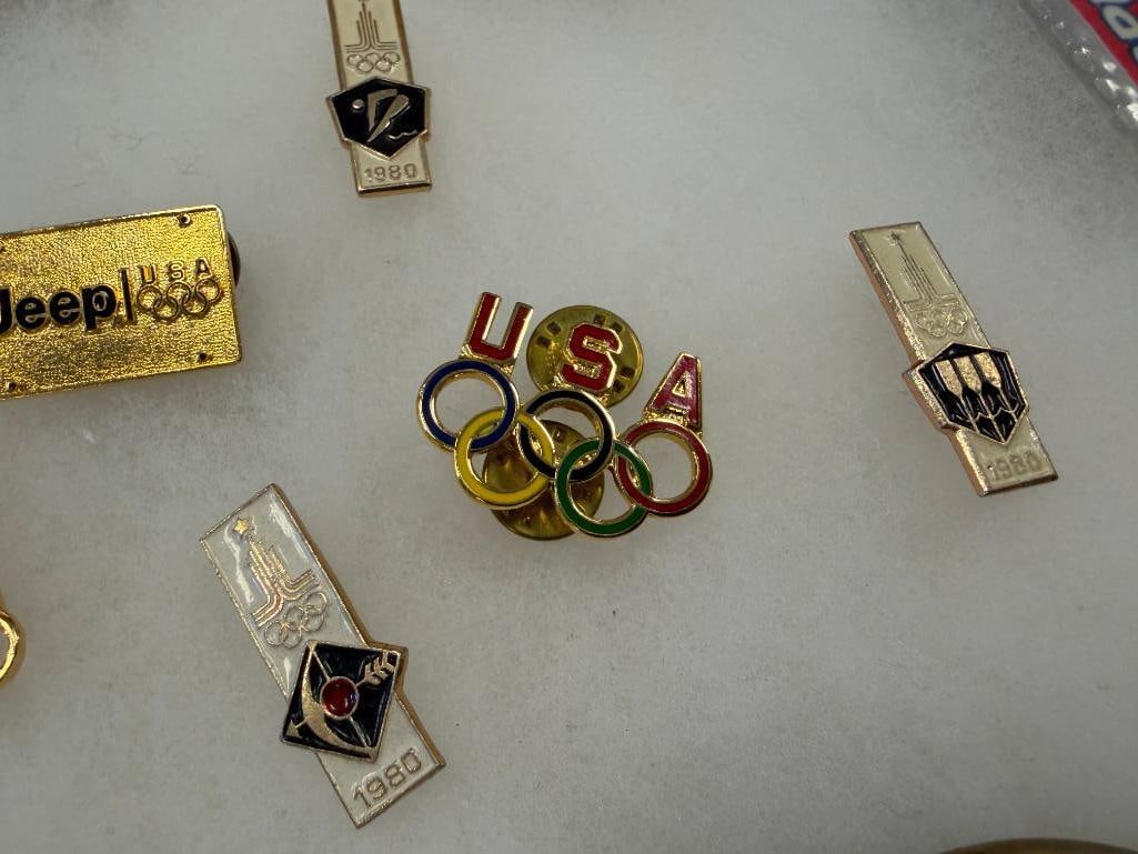 ASSORTED U.S. OLYMPIC SOUVENIR PINS AND MEDALS INCLUDING PINS DATING BACK TO 1980 - 8