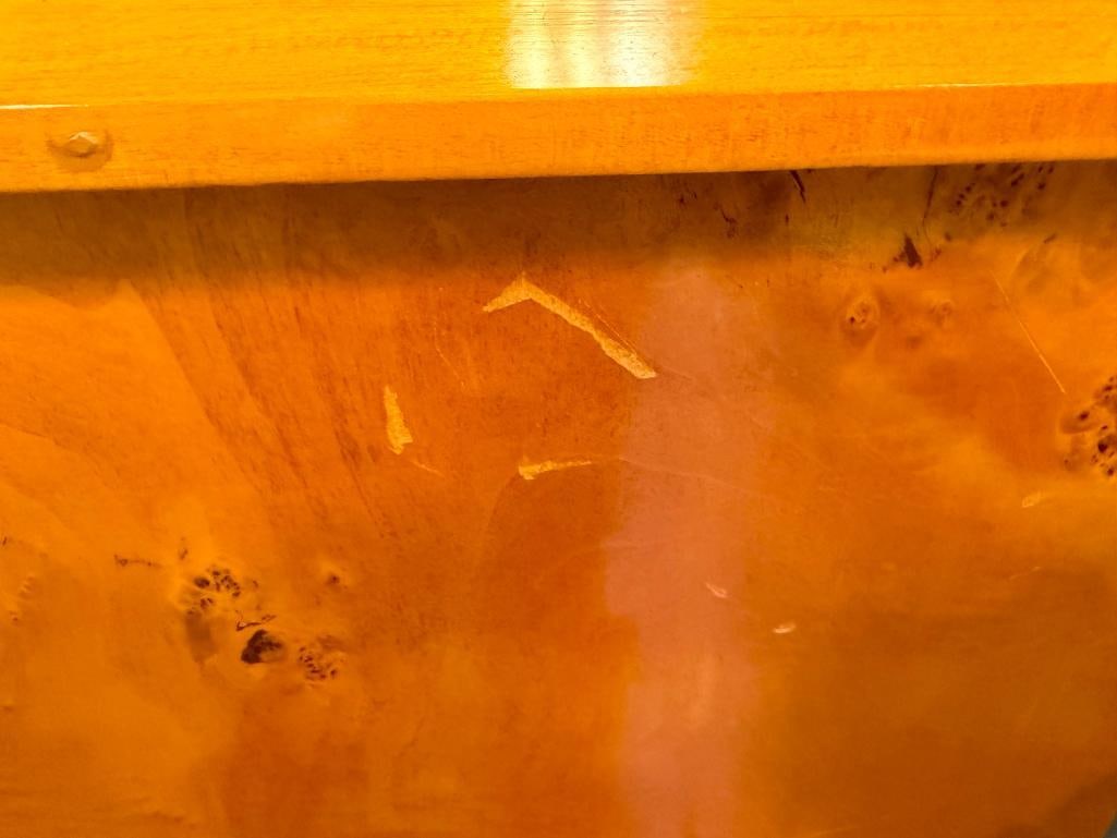 ANTIQUE 19TH CENTURY BIEDERMEIER BIRD'S EYE MAPLE BURL WOOD CHEST OF DRAWERS - 17