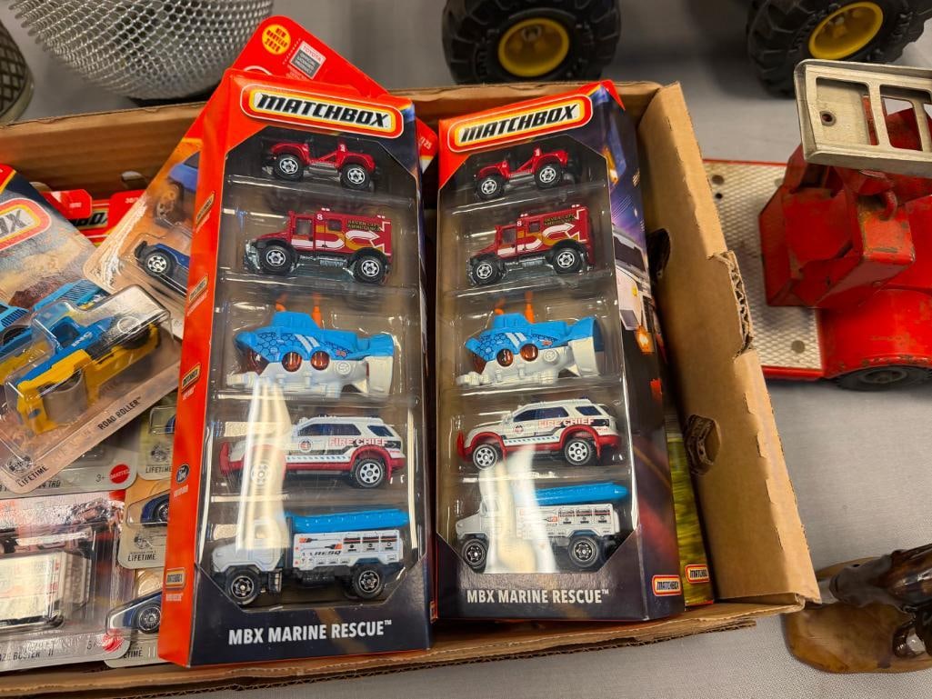 SEVEN NEW MATCHBOX DIECAST CARS BY MATTEL AND FIVE SETS OF MATCHBOX CARS INCLUDING MBX MARINE RES... - 7