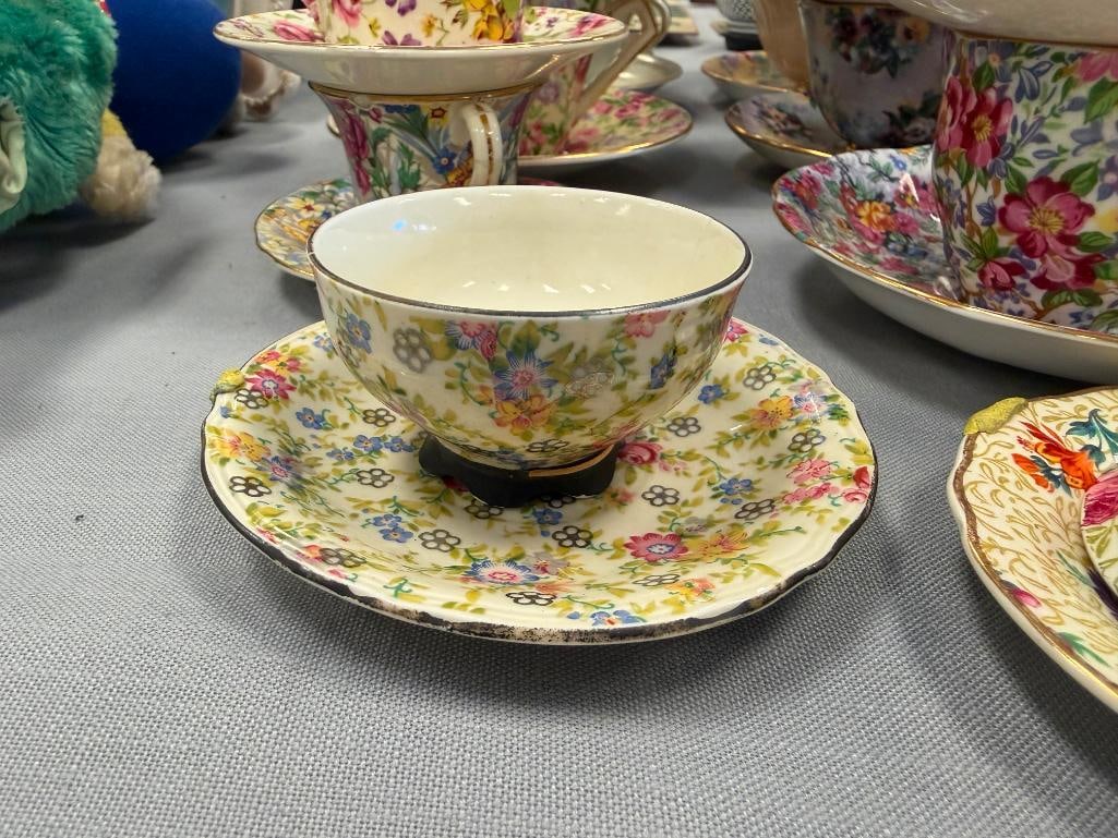 ASSORTED PORCELAIN CHINA TEACUPS AND SAUCERS FEATURING 20 SETS - 5