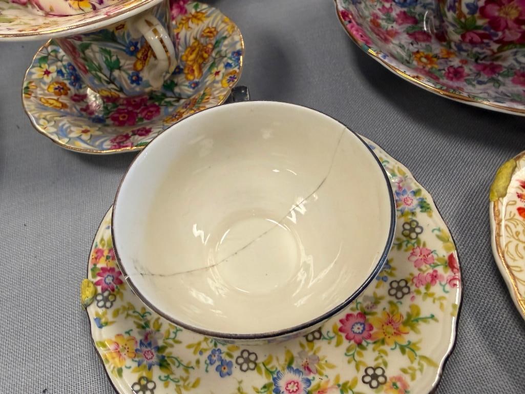 ASSORTED PORCELAIN CHINA TEACUPS AND SAUCERS FEATURING 20 SETS - 6