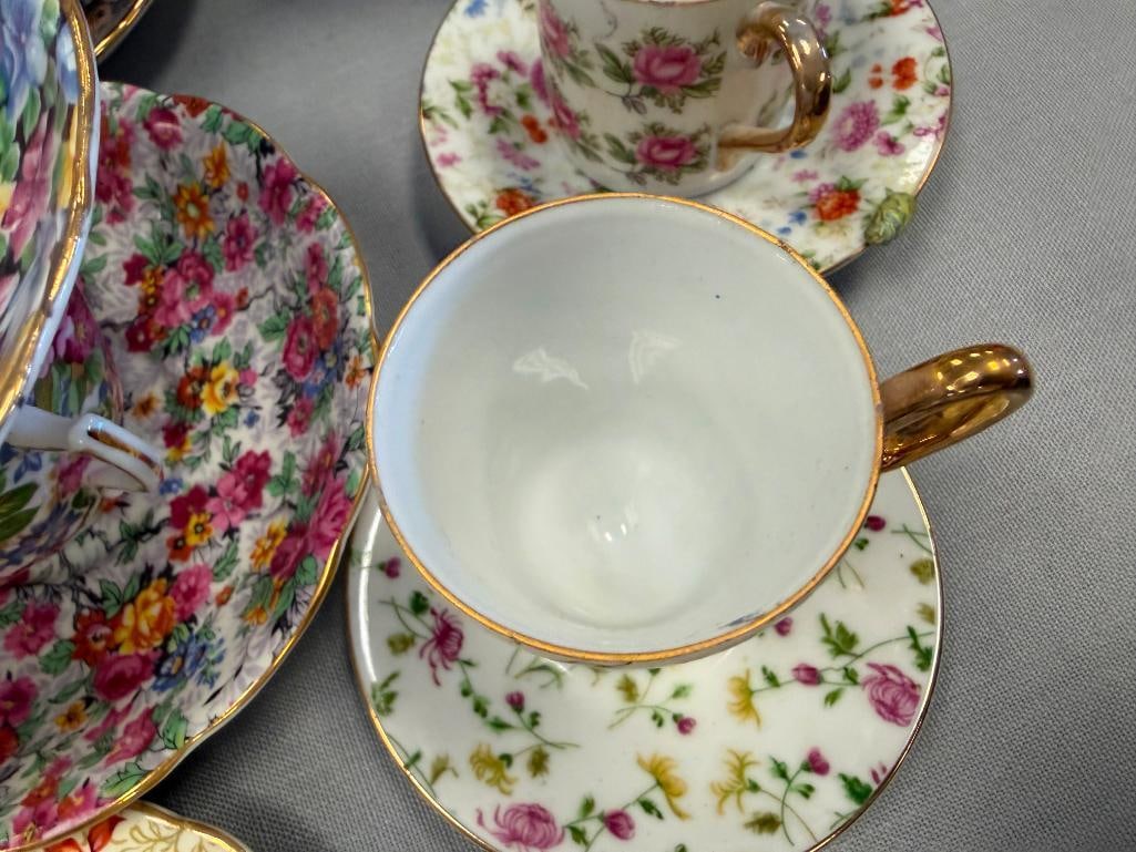 ASSORTED PORCELAIN CHINA TEACUPS AND SAUCERS FEATURING 20 SETS - 9