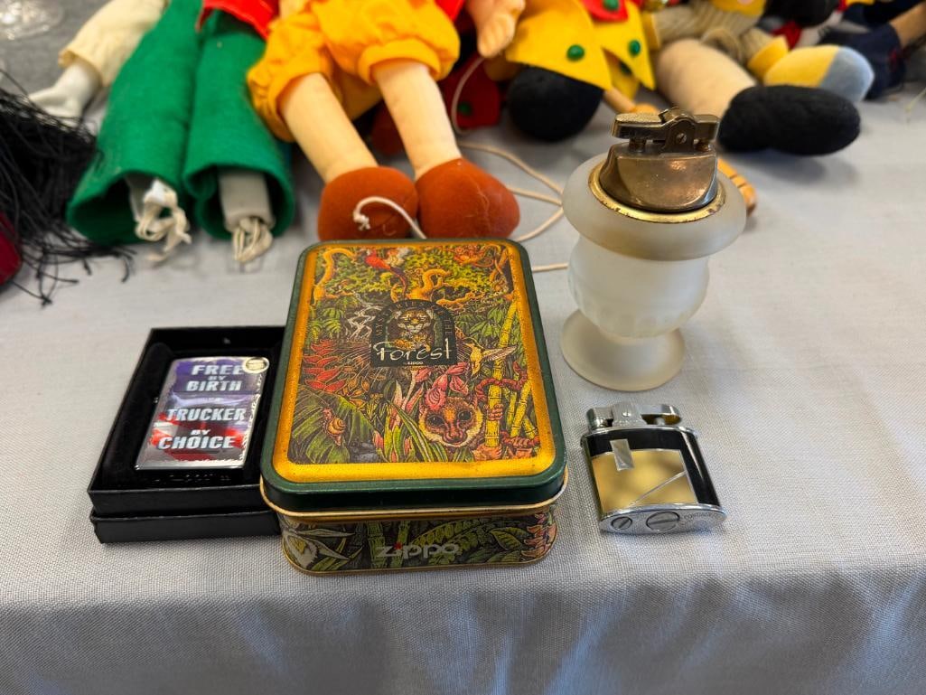CIGARETTE LIGHTER COLLECTION INCLUDING ZIPPO, CONTINENTAL, AND JAPANESE FROSTED GLASS - 10