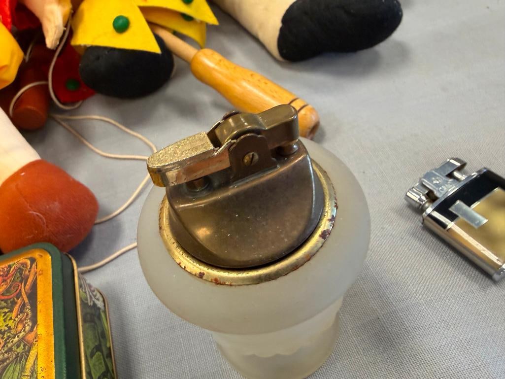 CIGARETTE LIGHTER COLLECTION INCLUDING ZIPPO, CONTINENTAL, AND JAPANESE FROSTED GLASS - 9