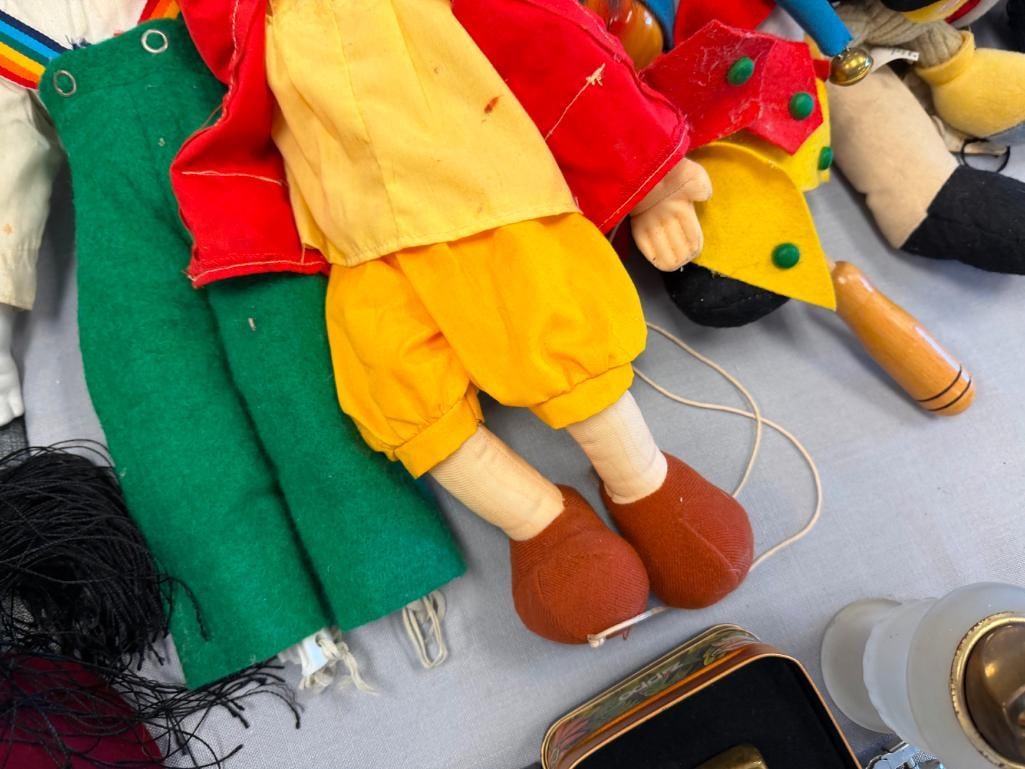 PINNOCHIO COLLECTIBLE DOLLS INCLUDING JIMINIY CRICKET, PINNOCHIO, CARVED WOOD JESTER, AND MORE - 5