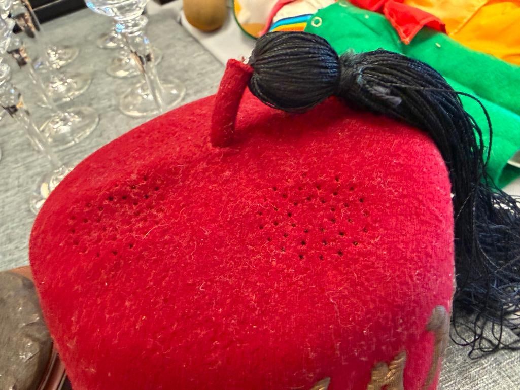 VINTAGE B. PASQUALE CO. ISLAM MASONIC SHRINERS FEZ HAT WITH TASSEL - 7