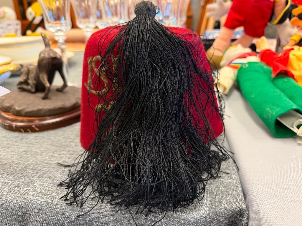 VINTAGE B. PASQUALE CO. ISLAM MASONIC SHRINERS FEZ HAT WITH TASSEL - 8