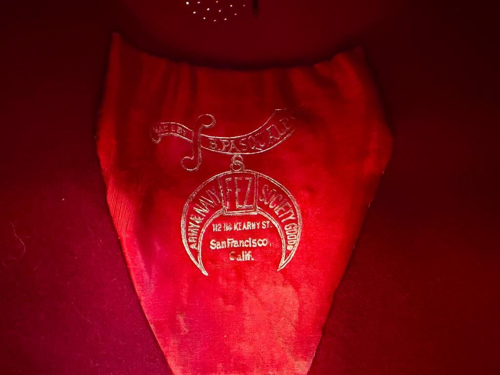 VINTAGE B. PASQUALE CO. ISLAM MASONIC SHRINERS FEZ HAT WITH TASSEL - 9
