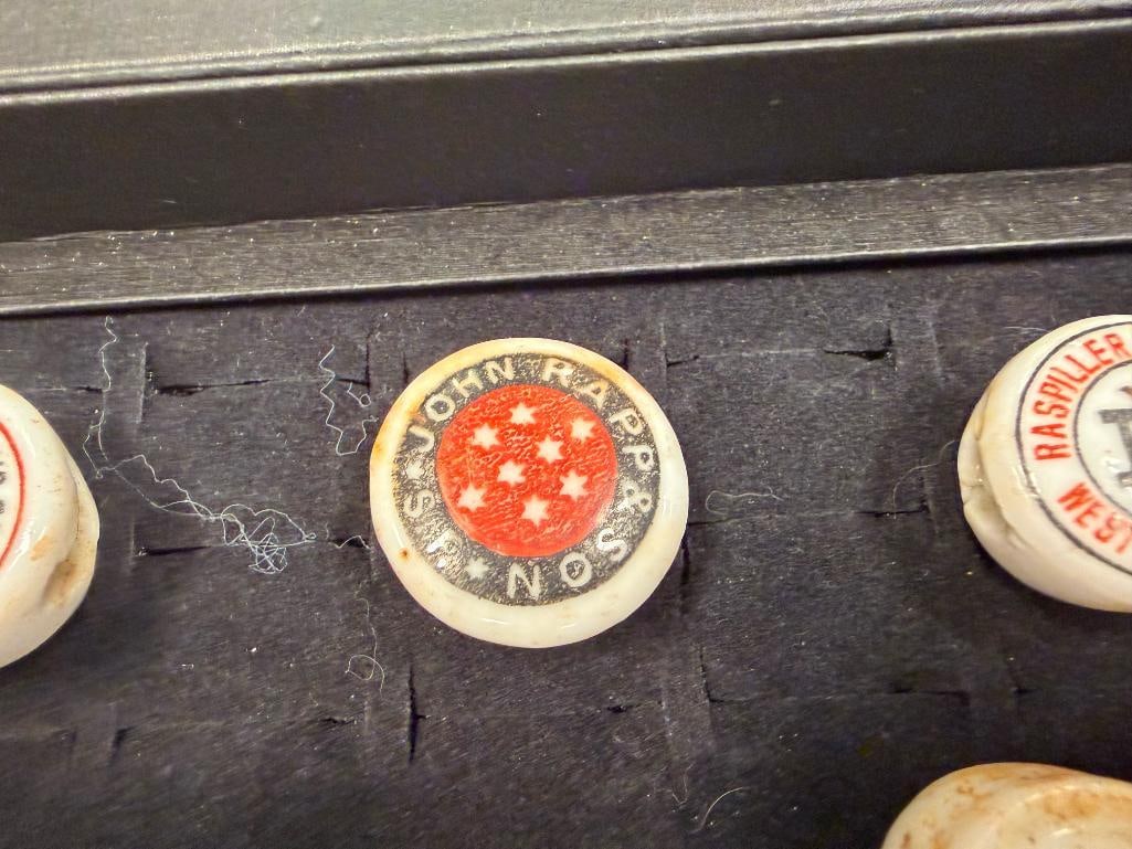 25 VINTAGE PORCELAIN ADVERTISING BOTTLE STOPPERS FRO BREWERIES INCLUDING J.F. DEININGER, BUFFALO,... - 5