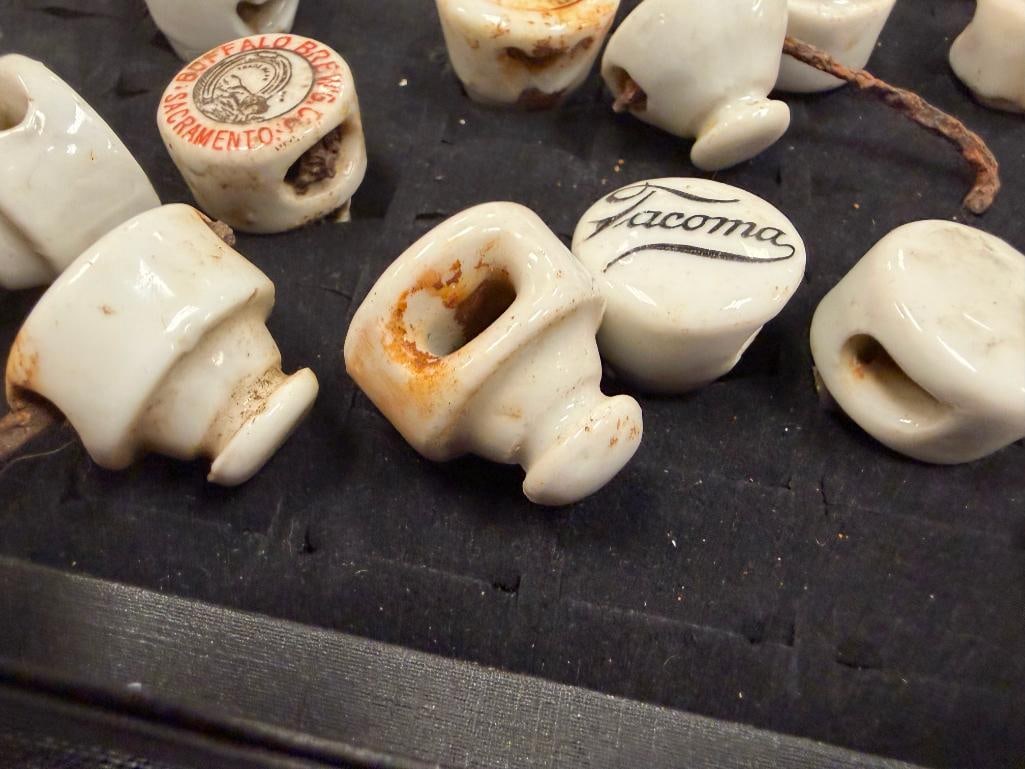25 VINTAGE PORCELAIN ADVERTISING BOTTLE STOPPERS FRO BREWERIES INCLUDING J.F. DEININGER, BUFFALO,... - 8