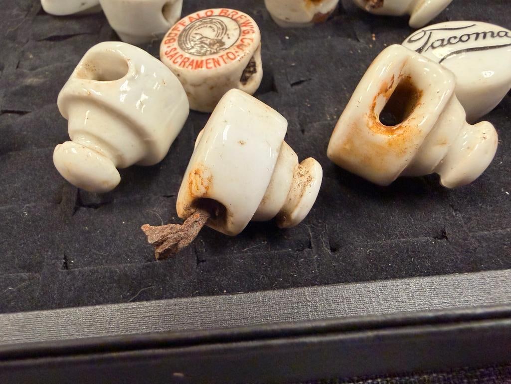 25 VINTAGE PORCELAIN ADVERTISING BOTTLE STOPPERS FRO BREWERIES INCLUDING J.F. DEININGER, BUFFALO,... - 9