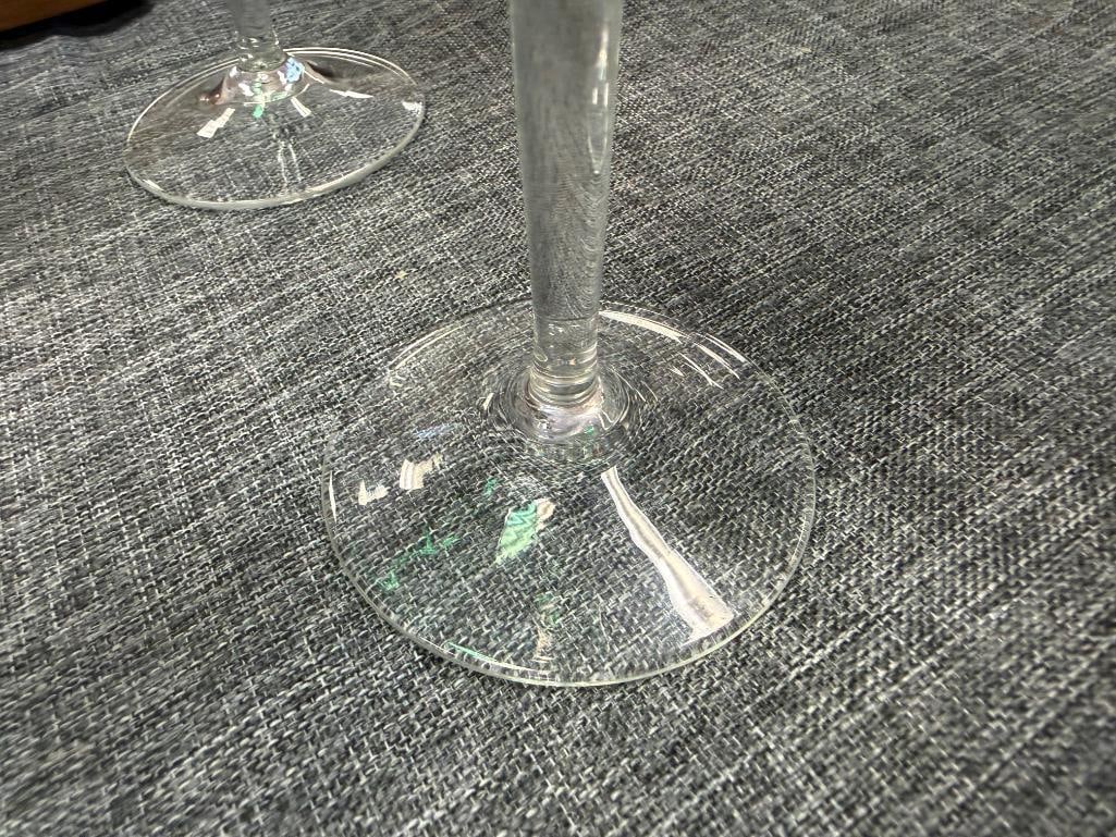 SET OF FOUR LENOX CRYSTAL HOLIDAY GEMS EMERALD GREEN CHAMPAGNE FLUTERS - 6