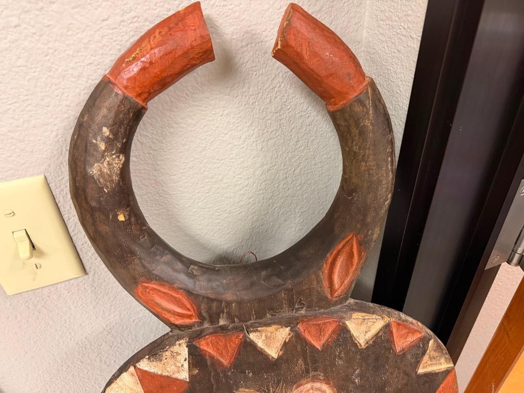 CARVED WOOD BAULE KPLE KPLE GOLI AFRICAN TRIBAL CEREMONIAL MASK FROM THE IVORY COAST - 6
