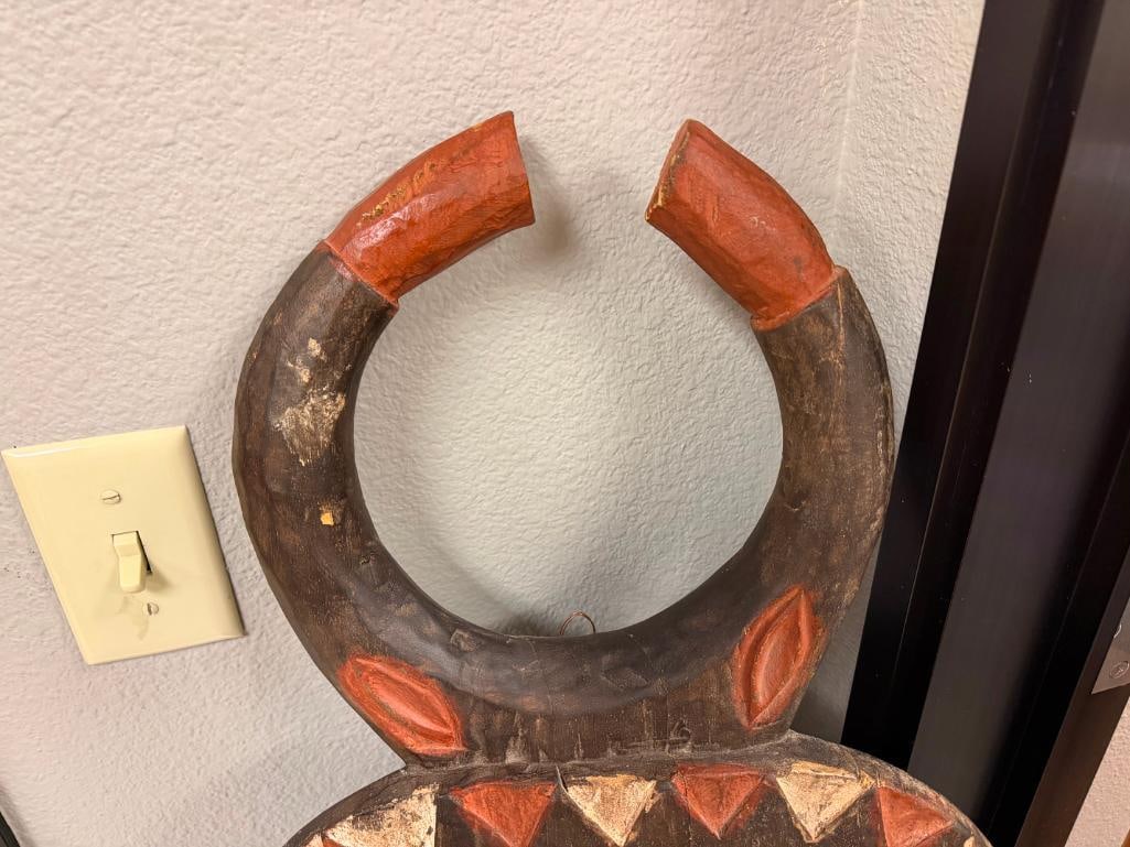 CARVED WOOD BAULE KPLE KPLE GOLI AFRICAN TRIBAL CEREMONIAL MASK FROM THE IVORY COAST - 7
