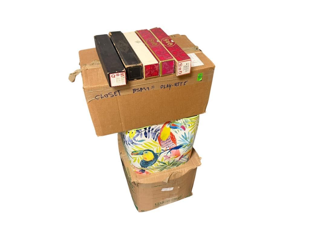 THREE BOXES OF ANTIQUE PIANO ROLLS FOR PLAYER PIANO (1 of 8)