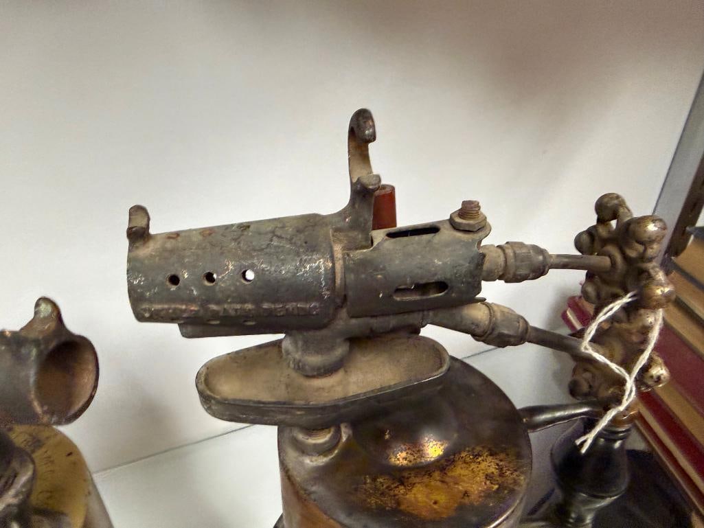 TWO ANTIQUE BRASS BLOWTORCHES BY CLAYTON & LAMBERT MFG. OF DETROIT MICHIGAN - 11