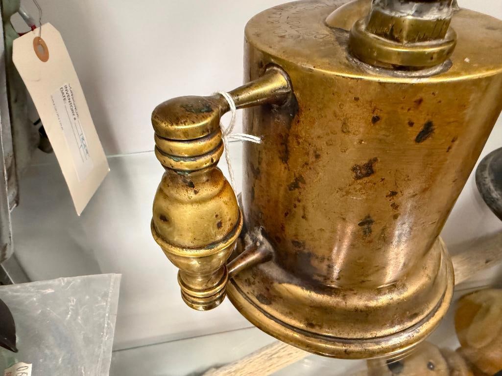 TWO ANTIQUE BRASS BLOWTORCHES BY CLAYTON & LAMBERT MFG. OF DETROIT MICHIGAN - 8
