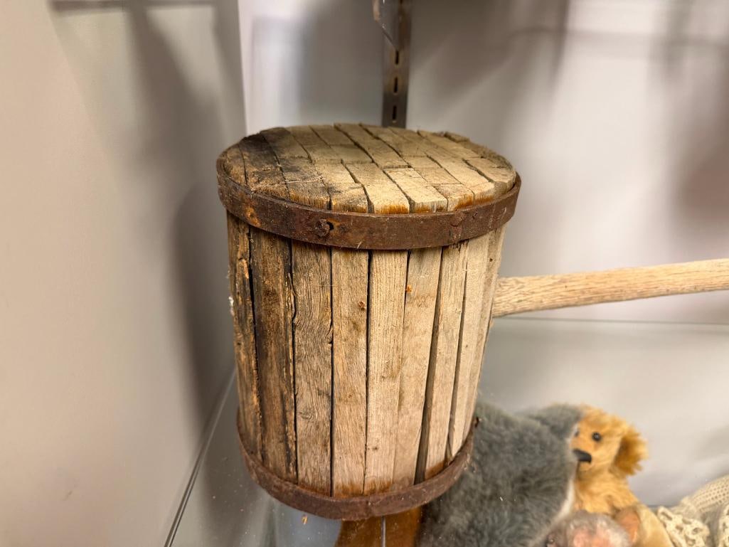 ANTIQUE IRON BRANDED WOOD CARNIVAL CIRCUS MALLET - 3