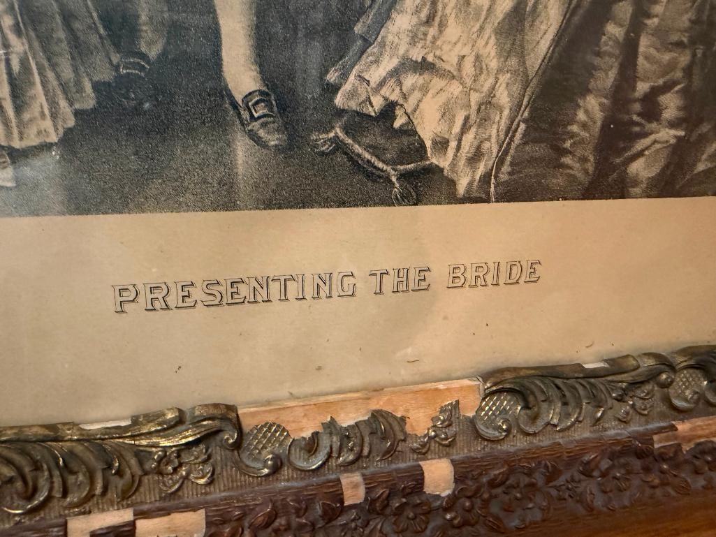 " PRESENTING THE BRIDE " 19TH CENTURY ETCHING BY A. KOPTA FROM OTTO ERDMANN PAINTING - 3