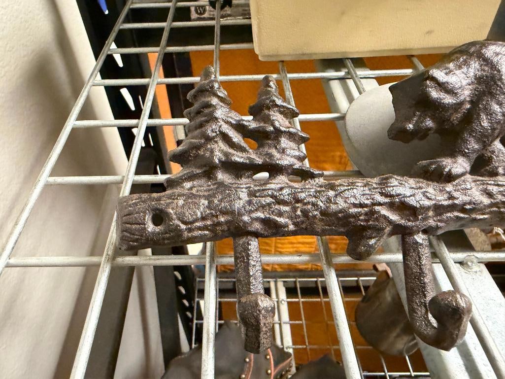 THREE RUSTIC HOME DECOR PIECES INCLUDING WILDLIFE MOTIFS INCLUDING BEARS AND MOOSE - 4