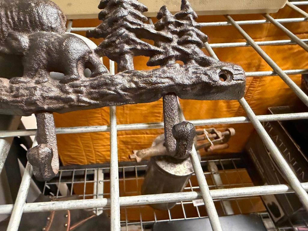 THREE RUSTIC HOME DECOR PIECES INCLUDING WILDLIFE MOTIFS INCLUDING BEARS AND MOOSE - 7