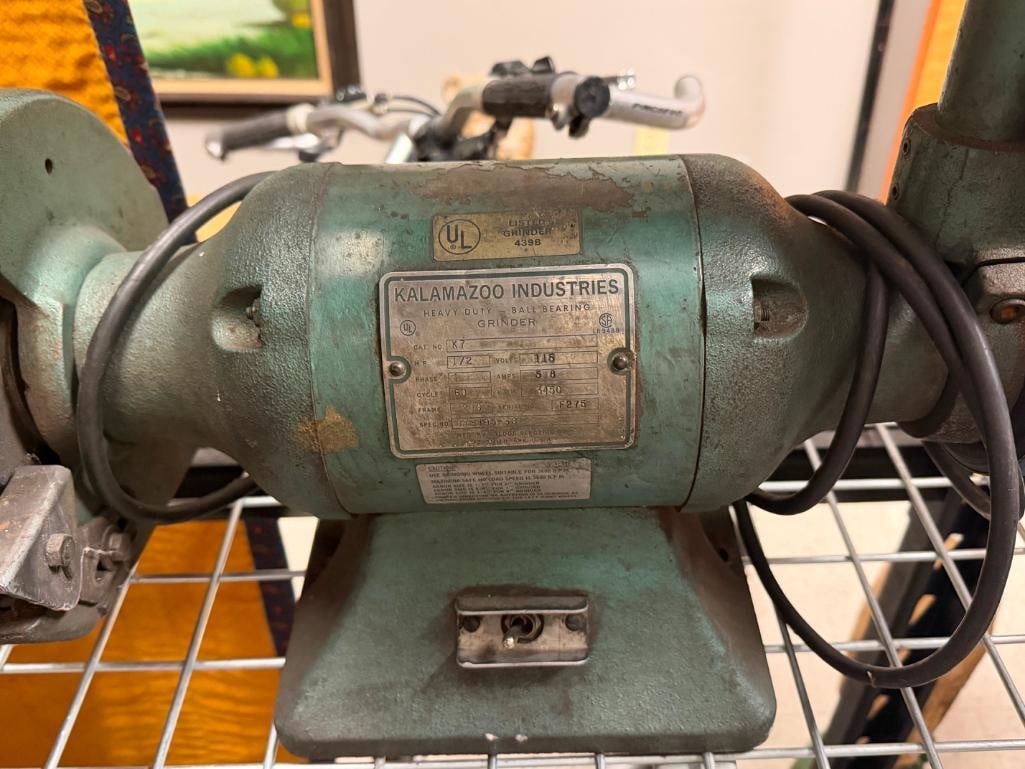 KALAMAZOO INDUSTRIES HEAVY DUTY BALL BEARING BENCH GRINDER 439B - 4