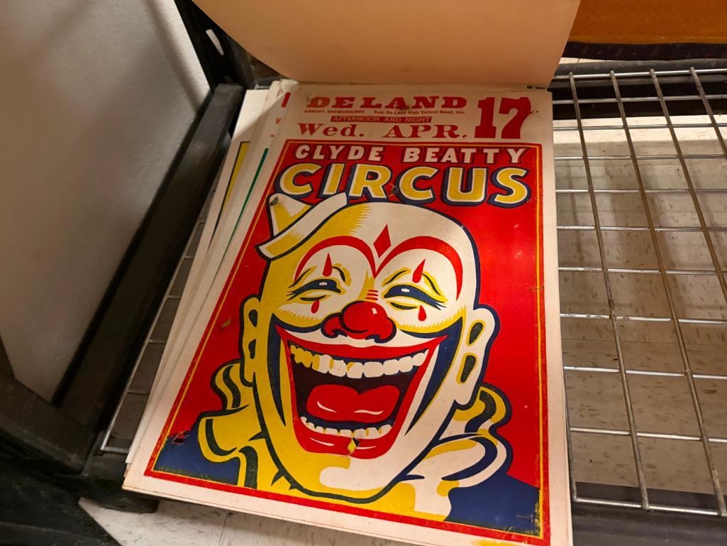 14 VINTAGE CIRCUS POSTERS INCLUDING CLYDE BEATY, COLE BROS., CARSON & BARNES, AND MORE - 12