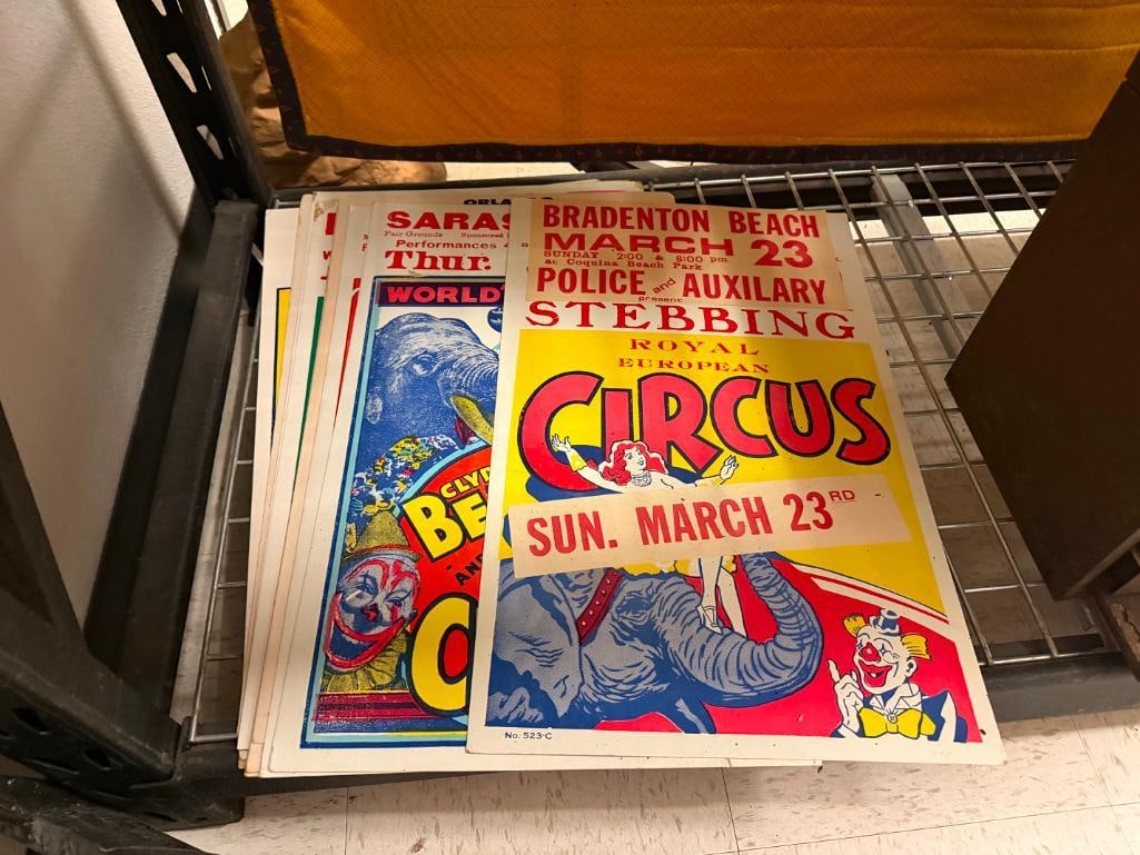 14 VINTAGE CIRCUS POSTERS INCLUDING CLYDE BEATY, COLE BROS., CARSON & BARNES, AND MORE - 2