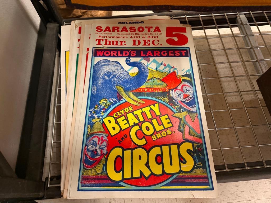 14 VINTAGE CIRCUS POSTERS INCLUDING CLYDE BEATY, COLE BROS., CARSON & BARNES, AND MORE - 6