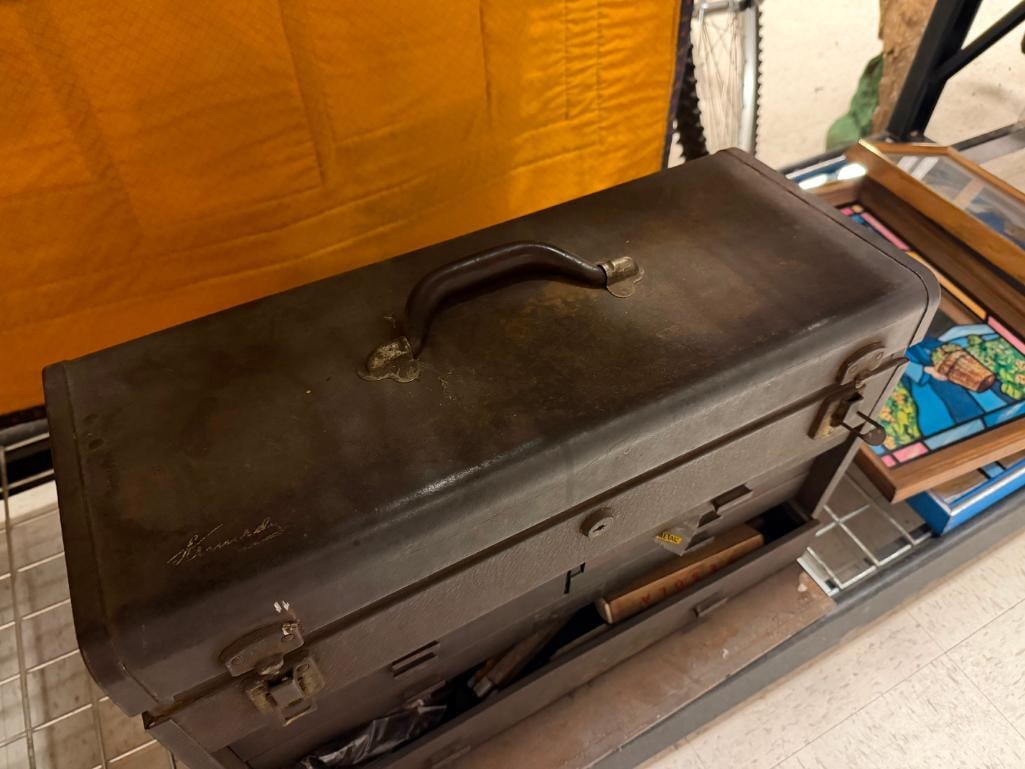 VINTAGE METAL KENNEDY TOOL CHEST PACKED WITH TOOLS AND SUPPLIES - 3