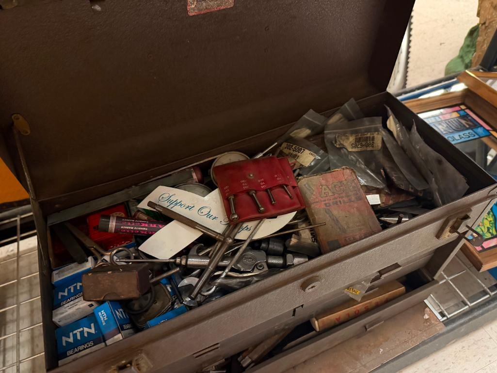 VINTAGE METAL KENNEDY TOOL CHEST PACKED WITH TOOLS AND SUPPLIES - 5