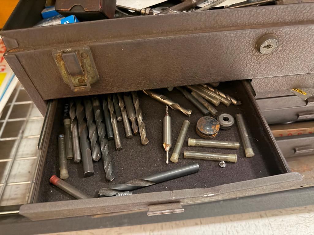 VINTAGE METAL KENNEDY TOOL CHEST PACKED WITH TOOLS AND SUPPLIES - 8